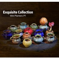 Exquisite Kollektion Mini Übertopf, Sukkulenten Blumentopf, Keramik Übertopf Mit Drainage, Kleiner Handgemachter Indoor von AsianAccent