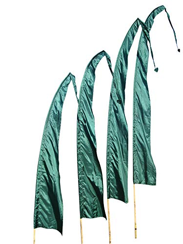 Asiastyle Bali-Fahne, dunkelgrün inklusive Stange und Rundbogen, 4 Meter von Asiastyle