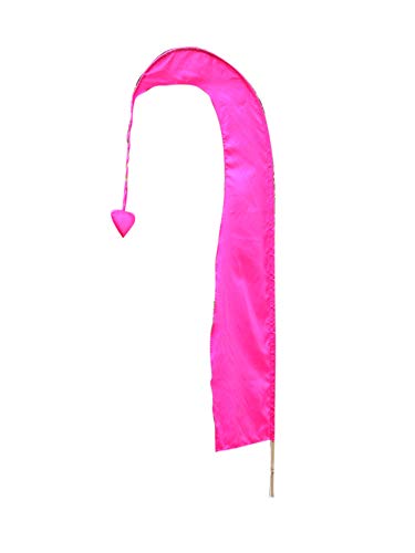 Asiastyle Balifahne | Farbe: rosapink | 200 cm lang | MIT BAMBUSSTANGE | aus echtem Satin | Originale Umbul Fahne von Asiastyle