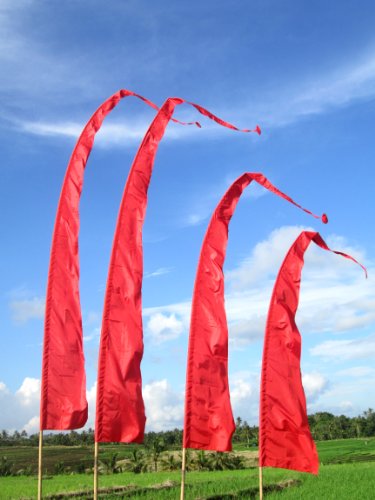 Bali-Fahne, Polyester, rot, 5 Meter von Asiastyle