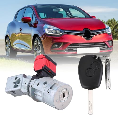 Asical Zündschalter, Zündschloss Starterschalter mit Schlüsseln 4-Polig Ersatz für Clio 3 Duster 1 Sandero 2 Twingo 2 Master 3 Kastenwagen Teilenummer 7701208408 806010030R 487004438R von Asical