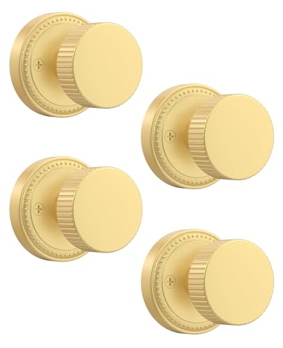 Asidrama Türknauf mit Schloss, goldfarben, für Schlafzimmer oder Badezimmer, robuster Türgriff für linke und rechte Türen, 4 Stück Asidrama Türknauf mit Schloss, goldfarben, für Schlafzimmer oder Badezimmer, robuster Türgriff für linke und rechte Türen, 4 Stück von Asidrama