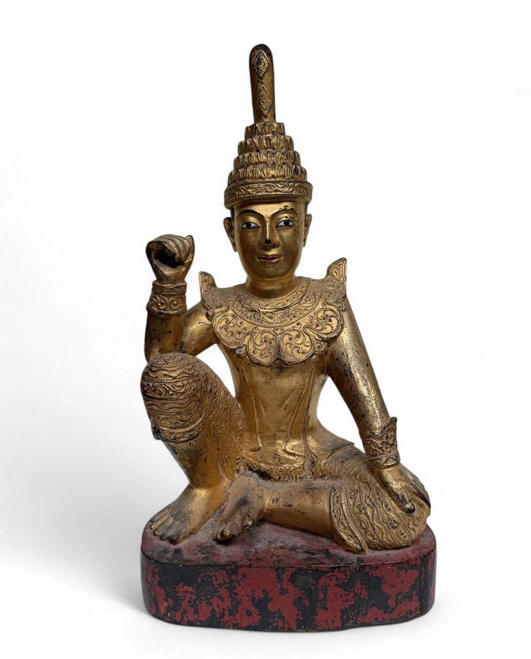 Asien LifeStyle Buddhafigur Alte Nat Skulptur aus Birma mit Teilvergoldung - 58 cm groß von Asien LifeStyle