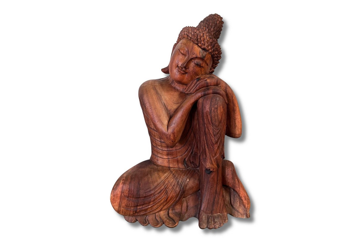 Asien LifeStyle Buddhafigur Buddha Figur Holz Statue Relax - 61cm groß von Asien LifeStyle