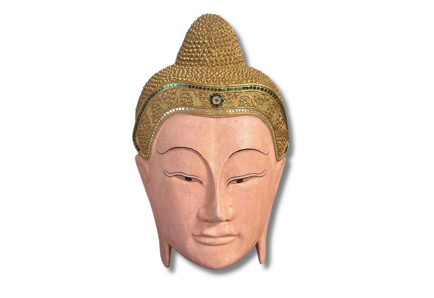 Asien LifeStyle Buddhafigur Buddha Kopf Maske Holz Skulptur Thailand 50cm groß von Asien LifeStyle