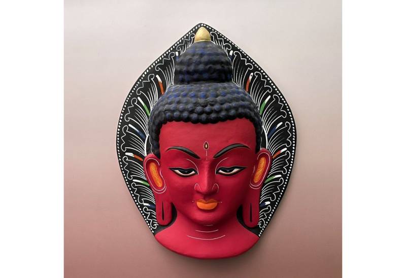 Asien LifeStyle Buddhafigur Buddha Kopf Maske Pappmache Figur Nepal von Asien LifeStyle