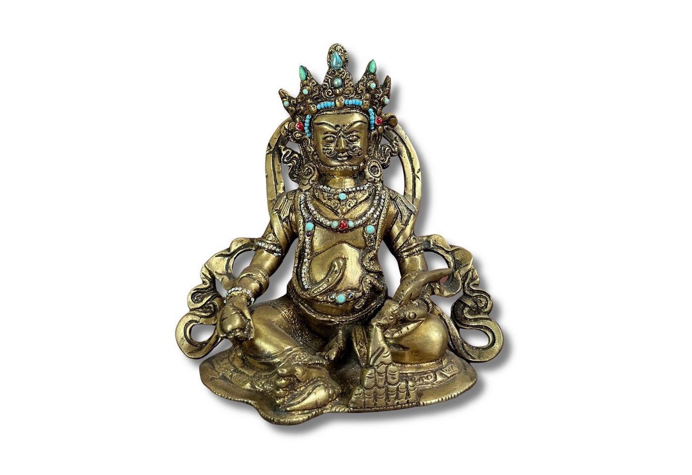 Asien LifeStyle Buddhafigur Kubera Figur Messing Indien Skulptur von Asien LifeStyle