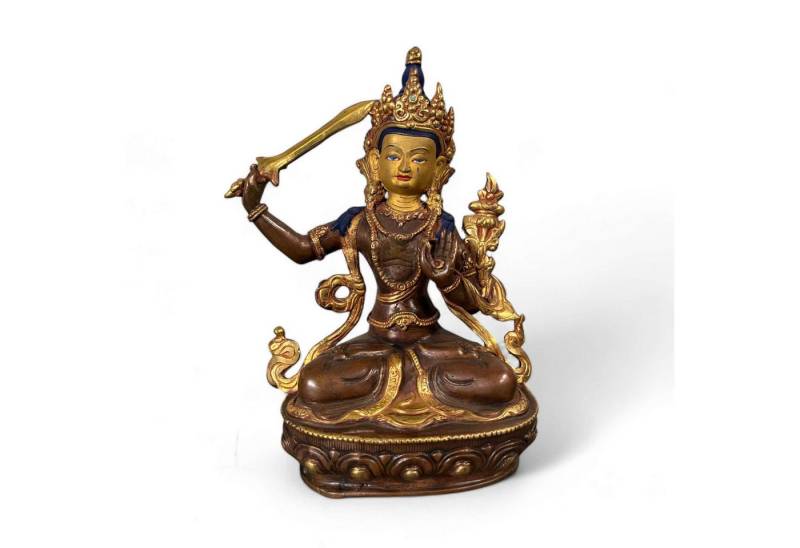 Asien LifeStyle Buddhafigur Manjushri Buddha Figur aus Bronze - vergoldet von Asien LifeStyle