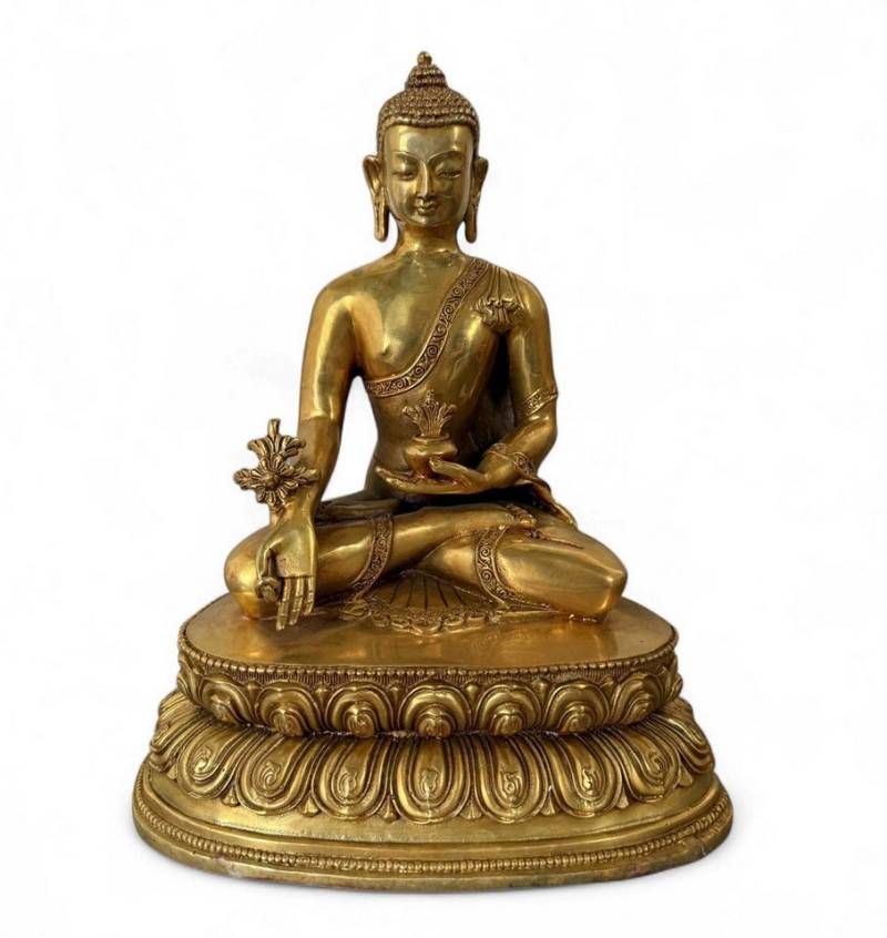 Asien LifeStyle Buddhafigur Medizin Buddha Figur Bronze Tibet China - 28,5 cm groß von Asien LifeStyle