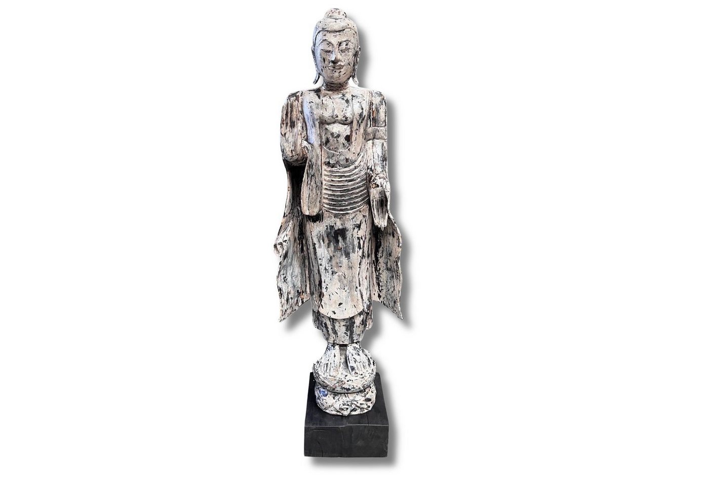 Asien LifeStyle Buddhafigur Montags Buddha Figur Holz Thailand 140cm groß von Asien LifeStyle