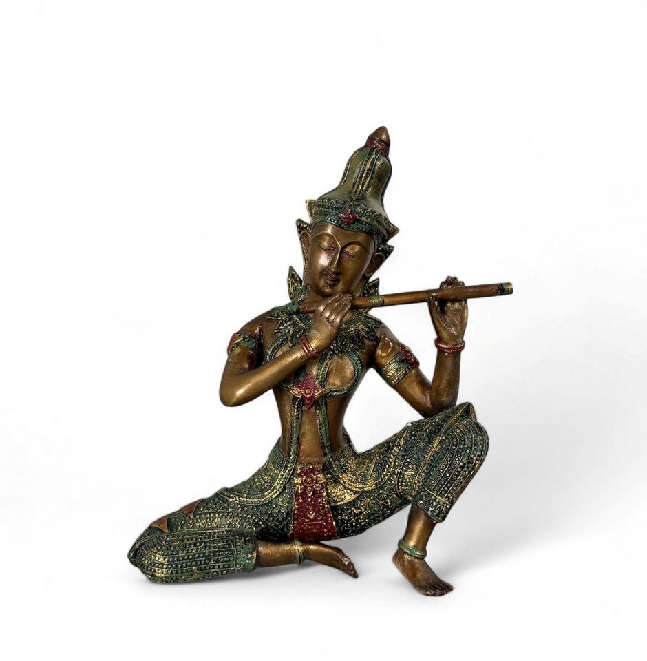 Asien LifeStyle Buddhafigur Thailändische Apsara Musikantin aus Bronze mit Flöte Asien LifeStyle Buddhafigur Thailändische Apsara Musikantin aus Bronze mit Flöte von Asien LifeStyle