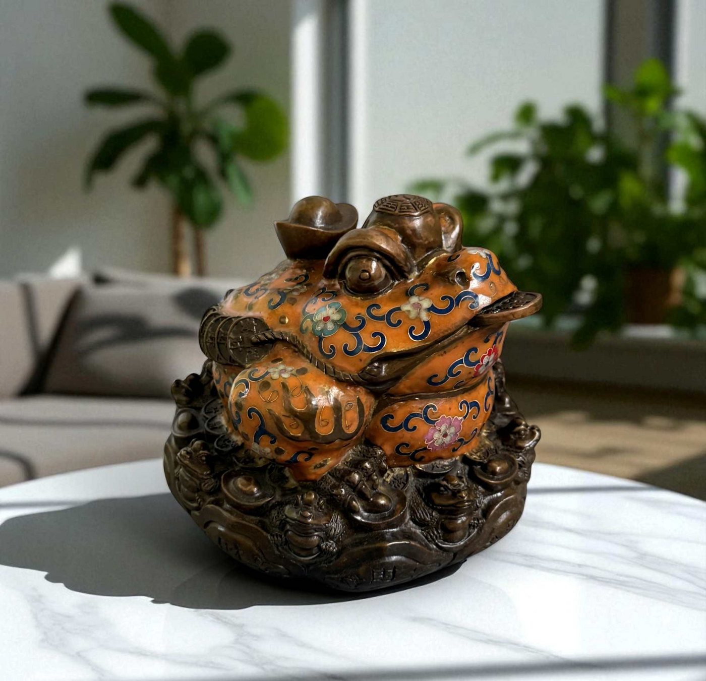 Asien LifeStyle Dekoobjekt Geldfrosch Geldkröte Bronze Cloisonne chinesische Skulptur Asien LifeStyle Dekoobjekt Geldfrosch Geldkröte Bronze Cloisonne chinesische Skulptur von Asien LifeStyle