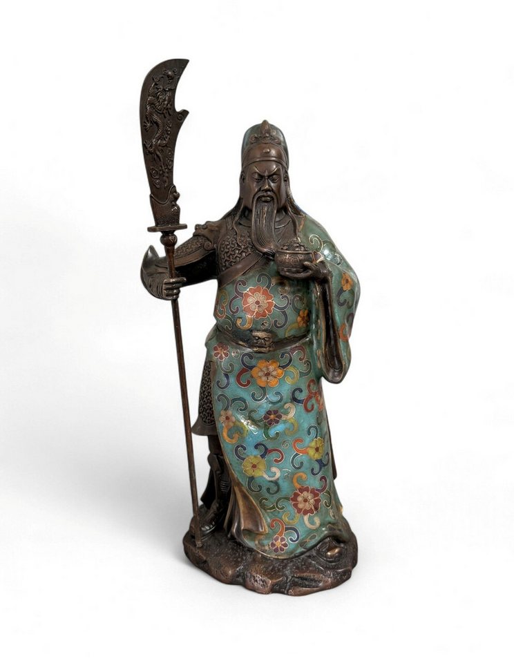 Asien LifeStyle Dekoobjekt General Guan Yu China Bronze Krieger Figur Cloisonne Skulptur von Asien LifeStyle