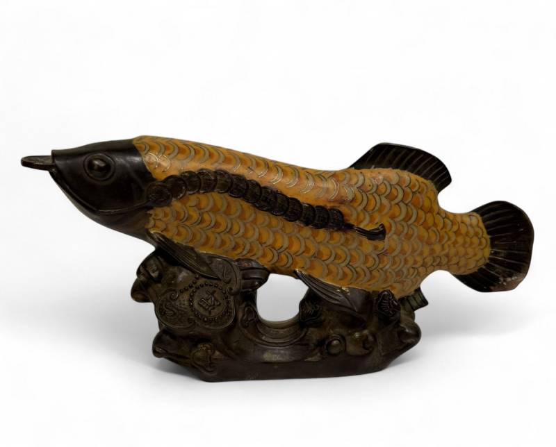 Asien LifeStyle Dekoobjekt Koifisch Bronze Skulptur Cloisonne Figur Reichtumssymbol von Asien LifeStyle