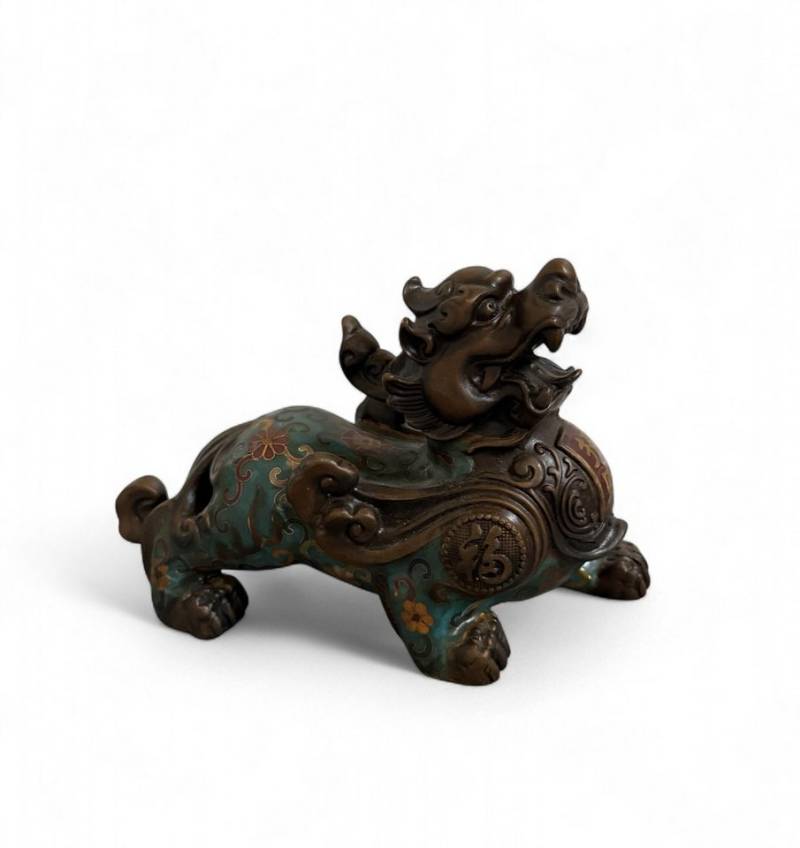 Asien LifeStyle Dekoobjekt Wächterlöwe Pixiu Skulptur aus Bronze – Feng Shui Glücksbringer & von Asien LifeStyle