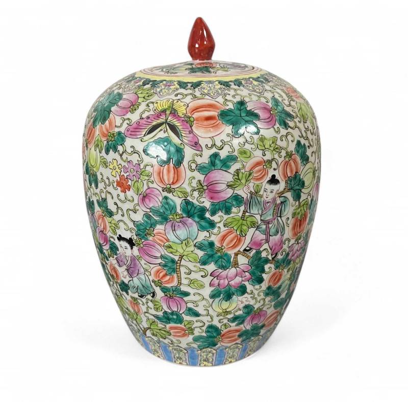Asien LifeStyle Dekovase Chinesische Porzellan Vase mit Blumen Bemalung 32 cm von Asien LifeStyle