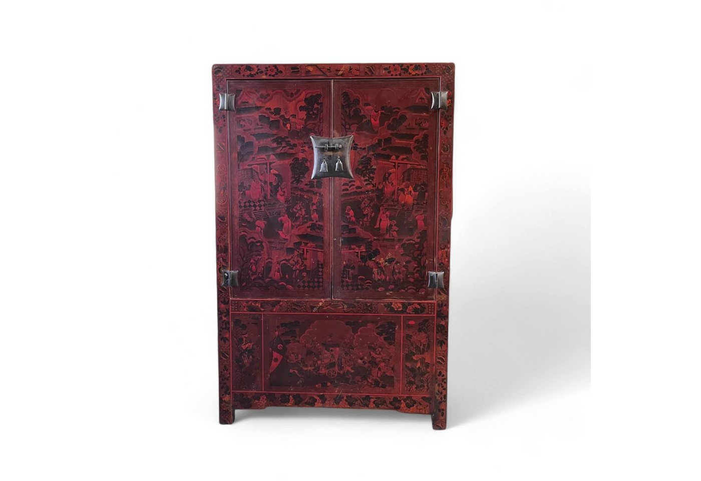 Asien LifeStyle Hochschrank Großer China Schrank handbemalt alt - TV-Schrank 190cm Asien LifeStyle Hochschrank Großer China Schrank handbemalt alt - TV-Schrank 190cm von Asien LifeStyle