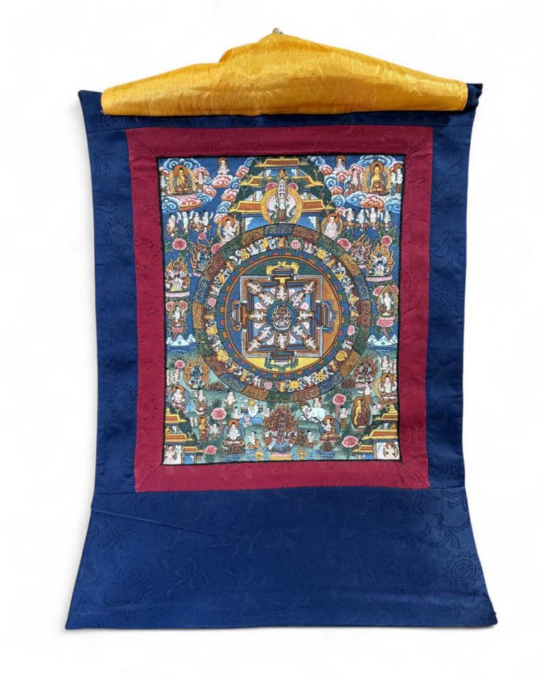 Asien LifeStyle Wandbild Handgemaltes Thangka Nepal – Buddhas & Mandala, ca. 30 J. von Asien LifeStyle