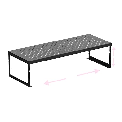 Asiingkel Stapelbarer, erweiterbarer Metallregal-Organizer – verstellbares Drahtregal mit Löchern für Küche, Bad, Schrank, Büro – platzsparend, langlebiges und stabiles Design (1 Packung/mittel von Asiingkel