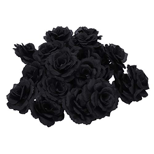 Asinfter 20 Stück schwarze Rosen, künstliche Seidenblumen, Party, Hochzeit, Haus, Büro, Garten, Dekoration, DIY von Asinfter