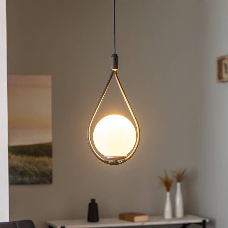 Hängeleuchte Mudoni Mr 937 1 Flg. Schwarz/Opalglas Hängelampe Leuchte Lampe E27 B-Ware von Asir