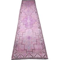 Vintage Rosa Läufer Teppich, Flur Dekorativer Teppich 363x92 cm 11 "1x3 Füße 12x3 von AsitaneCarpet