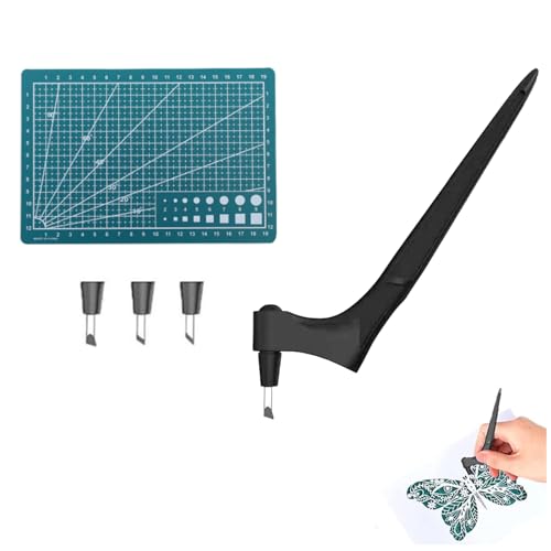 1-Satz Prozessschneidwerkzeuge, 360°-Pr ä Zisionsmesser Aus Edelstahl (15°/30 °/45 °) und 1 Carving Board Gyro Cut Craft Cutting Tools Schneidewerkzeug Basteln Schneidewerkzeug Bastel Skalpell von Asitanie
