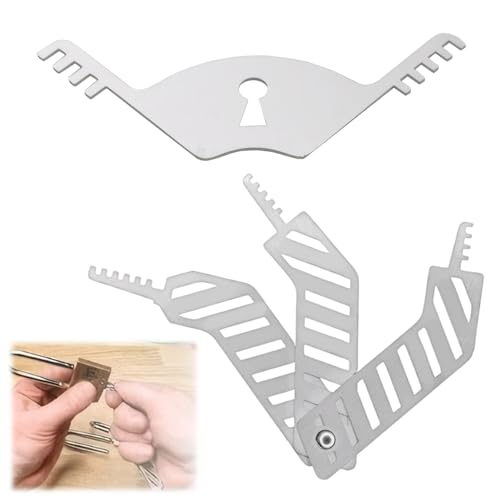 Dietrich Set Profi,Buntbartschlüssel Universal,Edelstahl Schlossöffnungswerkzeug,mit 3 Teiligem Werkzeug,Passend für Universal Schlossöffner (Silber) von Asitanie