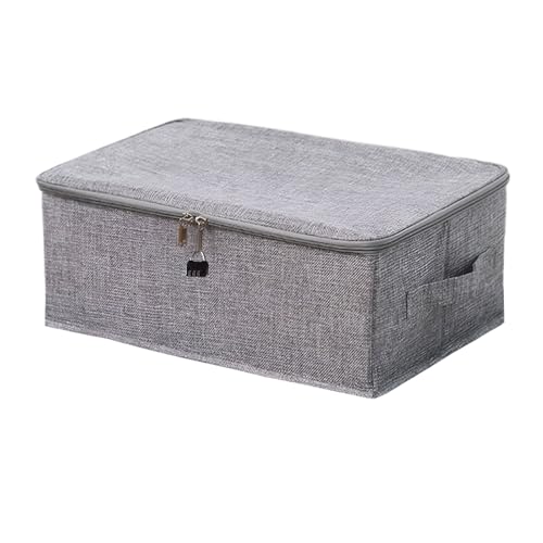 Verschließbare Box Kiste mit Schloss Aufbewahrungsbox Abschließbar mit Deckel Stoff Bietet Schutz vor Feuchtigkeit und Staub Geeignet zur Aufbewahrung Einer Vielzahl von Gegenständen 40*30*21cm von Asitanie