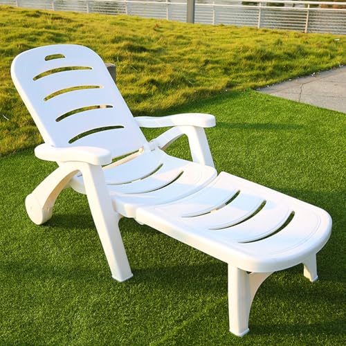 Asiwnshw Chaiselongue-Stühle für den Außenbereich Terrassen-Loungesessel mit Verstellbarer Rückenlehne und Rollen, Pool-Lounge-Stühle, Liegestuhl für den Außenbereich am Pool, am Strand, im Hinterhof von Asiwnshw