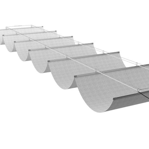Asiwnshw Graue Pergola-Schattenabdeckung, einziehbares Sonnenschutzdach mit Lichtstreifen, Wellen-Sonnensegel-Terrassenmarkise für Pergola-Deck-Hof-Pavillon im Freien(5'x39.4') von Asiwnshw