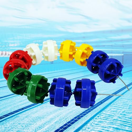 Asiwnshw Pool-Trennseil für flaches, tiefes Ende, Schwimmbecken-Bahnlinie mit Schwimmkörpern, Schwimmerleine zur Pool-Trennung, Schwimmbojen-Schwimmer, schwimmende Barriere(72ft/22m) von Asiwnshw