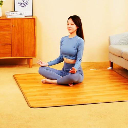 Beheizte Bodenmatte, Yoga-Infrarot-Heizkissen mit Timer und einstellbarer Temperatur, elektrisch beheizte Teppiche, Bodenheizung, Fußwärmer unter dem Schreibtisch(50x150cm) von Asiwnshw