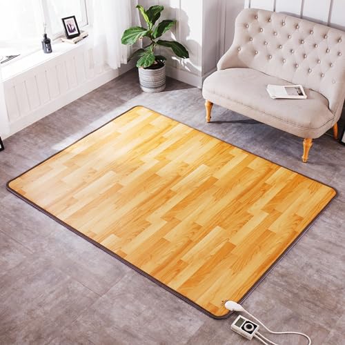 Elektrisches Heizkissen, beheizte Fußmatten mit Timer und Heizeinstellung, Infrarot-Fußbodenheizung, Fußwärmer unter dem Schreibtisch für Zuhause, Wohnzimmer, Schlafzimmer, Büro(100x100cm) von Asiwnshw