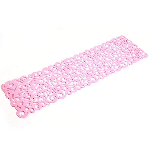 Asixx Filz Tischläufer, Tischdecke Läufer Tischmatten aus Filzmaterial mit Wunderschönen Durchbrochenen Blumen Hitzebeständig und Langlebig, 102 x 29 cm(Pink) von Asixx