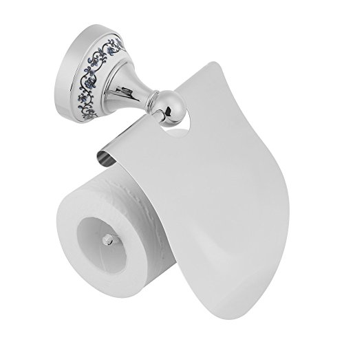 Asixx Toilettenpapierhalter, WC-Papierrollenhalter Klopapierhalter aus Edelstahl mit Deckel für Küche und Badzimmer, Gold/Silber(Silber) von Asixx
