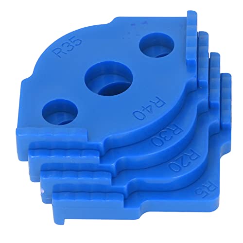 4 Stück Radius Jig Router Templates, ABS High Hardness Corner Radius Routing Templates, R5 R10 R15 R20 R25 R30 R35 R40, Durable Routing Rounded Corner Router Bit Templates(Blau) von Asixxsix