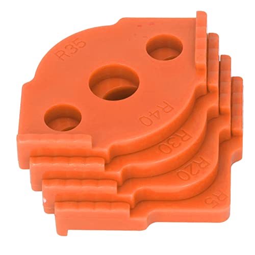 4 Stück Radius Jig Router Templates, ABS High Hardness Corner Radius Routing Templates, R5 R10 R15 R20 R25 R30 R35 R40, Durable Routing Rounded Corner Router Bit Templates(Orange) von Asixxsix