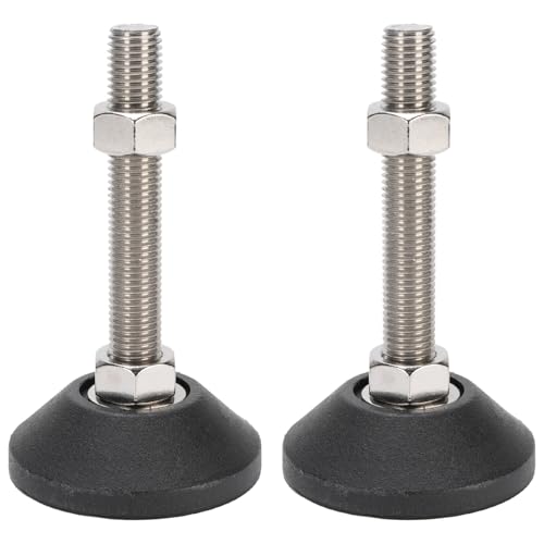 Asixxsix 2 Stück Möbel-Nivellierfüße, rutschfeste Möbel-Nivellierfüße mit M16-Gewinde, 100 Mm Höhenverstellbar, 80 Mm Runde Basis, Verstellbare Nivellierbeine für Regale, Schränke von Asixxsix