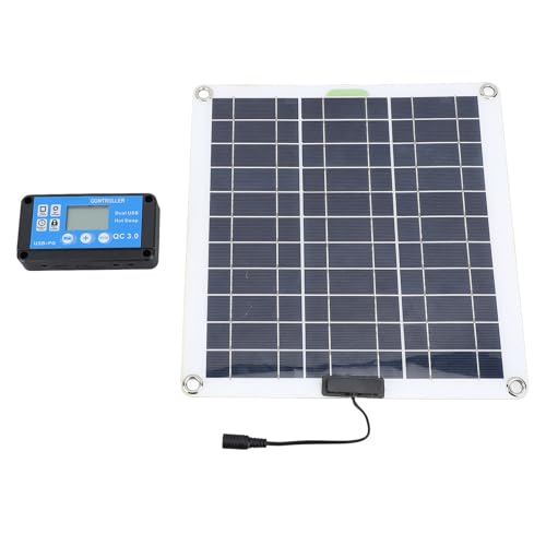 Asixxsix 200-W-Solarpanel-Set, monokristallines Silizium-Solarpanel mit blauem Controller, OBD-Ladegerät, 10-in-1-Kabel, Batterieclip, für Wohnmobile, Autos, Boote und Camping Asixxsix 200-W-Solarpanel-Set, monokristallines Silizium-Solarpanel mit blauem Controller, OBD-Ladegerät, 10-in-1-Kabel, Batterieclip, für Wohnmobile, Autos, Boote und Camping von Asixxsix