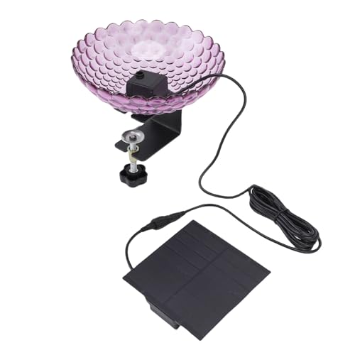 Asixxsix 4 Stücke Solar Vogelbad Brunnen Pumpe, 22,58oz Wasserbrunnen Set, Plastik Solar Angetriebener Wasserschale für Vogelbad Garten Pool Teich Fischtank Im Freien (PURPLE) von Asixxsix