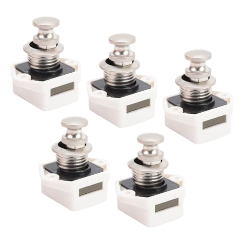 Asixxsix 5 PCs Druckknopfverriegelung, Druckknopfschrankriegel -Verriegelungsschrank Schranktür Fang Schlüsselllose Schrankschlösser für RV Yachts Wohnmobil Camavan Schrankschublade (Weiße von Asixxsix