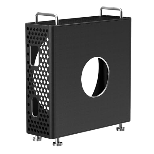 Asixxsix Aluminium -Chassis -Ständer, Vertikale Halterung für MAC M4 mit Verbesserter Wärmeabteilung, Edelstahlgriffe, Einfacher Zugang zu Ports, Langlebiger Schutzhülle (Black) von Asixxsix