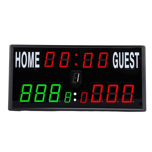 Asixxsix Electronic Anzeigetafel Digitaler Torhüter mit Fernbedienung, Uhr und Timer, 24 -Stunden -Display, LED -Elektronik -Anzeigetafel für Basketball, Baseball, Volleyball Asixxsix Electronic Anzeigetafel Digitaler Torhüter mit Fernbedienung, Uhr und Timer, 24 -Stunden -Display, LED -Elektronik -Anzeigetafel für Basketball, Baseball, Volleyball von Asixxsix