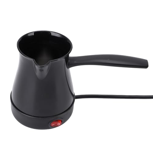 Asixxsix Elektrische Türkische Kaffeemaschine, Tragbarer Edelstahl-Teekessel mit 300 Ml Fassungsvermögen, Schnelles Aufheizen für Türkischen, Arabischen und Griechischen Kaffee (BLACK) von Asixxsix