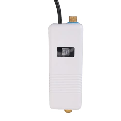 Asixxsix Elektrischer Durchlauferhitzer, 3000 W Durchlauferhitzer mit 1/2 Zoll Durchmesser für die Unterputzmontagefür Küche, Bad, Wohnung, Wohnmobil, platzsparend (weiß) (EU -Stecker 220 V) von Asixxsix