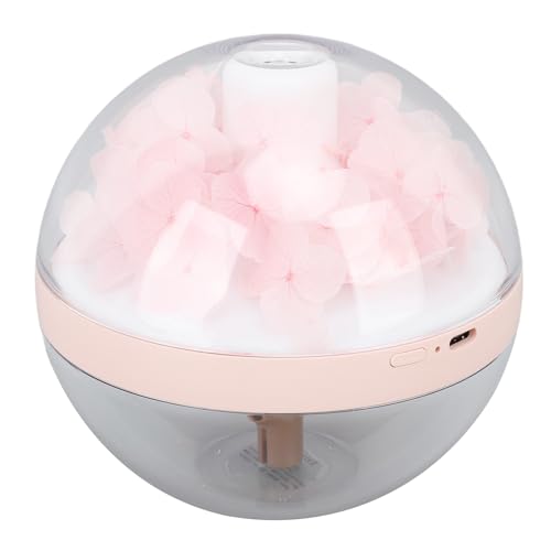 Asixxsix Eternal Flower Ätherisches Öl Diffusor, 270 ml rosa tragbarer Luftbefeuchter mit LED-Licht, rosa Diffusor für Schlafzimmer, Büro und Wohnzimmer von Asixxsix