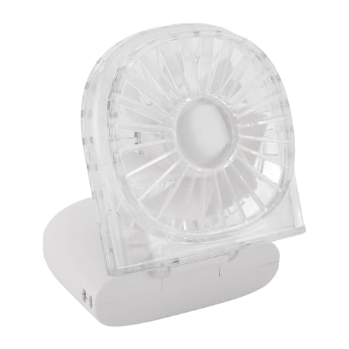 Asixxsix Faltbarer Handheld -Lüfter, 5 -Geschwindigkeit -Verstellbarer Mini -Personallüfter mit Hangeseil und LED -Display, Tragbarer Lüfter für Reisen Camping Outdoor Beach Cycling (WHITE) von Asixxsix