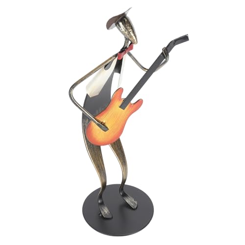 Asixxsix Gitarrenspieler-Statue, Lebensechte Metall-Musiker-Gitarrenspieler-Skulpturen, Moderne Gitarren-Musiker-Statuen, Exquisite und Langlebige Gitarristen-Statue für Zuhause, Café, Büro von Asixxsix
