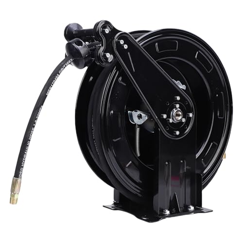 Asixxsix Hochdruckreiniger-Schlauchtrommel 3/8 Zoll x 15m, 4000 PSI Hochleistungs-Schlauchtrommel mit Doppelarm, automatische Aufrollfunktion, einziehbare Schlauchtrommel für Wasser Asixxsix Hochdruckreiniger-Schlauchtrommel 3/8 Zoll x 15m, 4000 PSI Hochleistungs-Schlauchtrommel mit Doppelarm, automatische Aufrollfunktion, einziehbare Schlauchtrommel für Wasser von Asixxsix